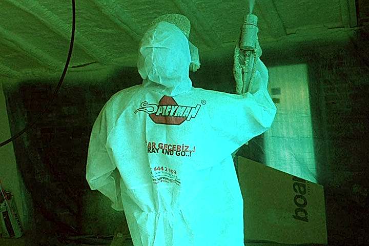 OSB Ters Tavan Metal Mertek Poliüretan Köpük Uygulamamız..!