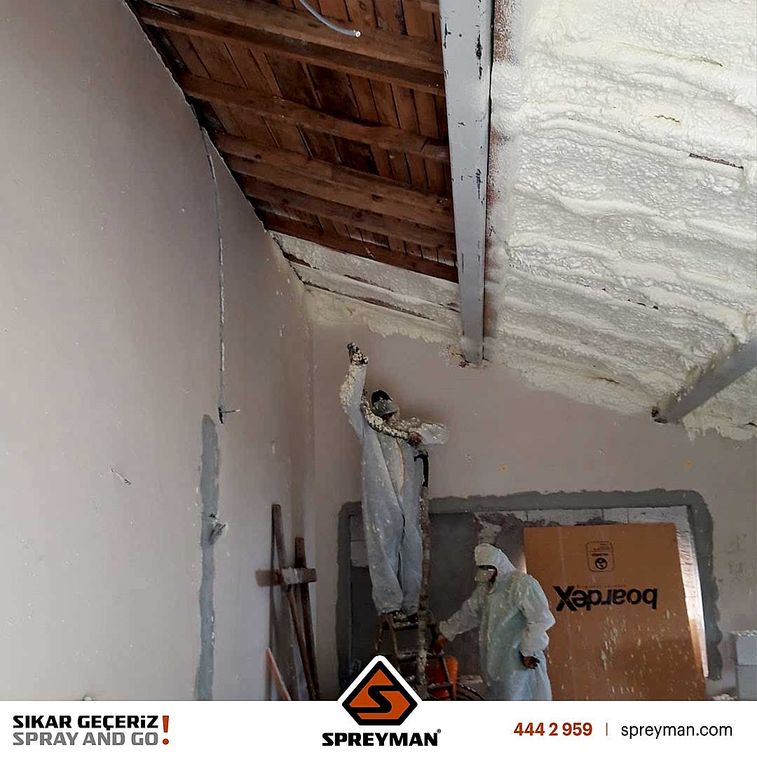 Ahşap Ters Tavan Poliüretan Köpük Isı Yalıtım Uygulamamız..!