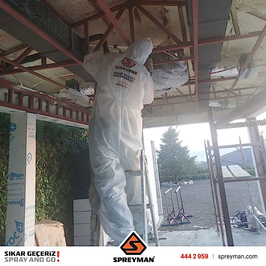 Ahşap Ters Tavan Profil mertek Üzeri Poliüretan Köpük Isı Yalıtım Uygulamamız..!