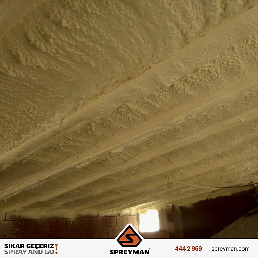 Ters Tavan Profil Mertek Üzeri Poliüretan Isı Yalıtım Uygulamamız..!