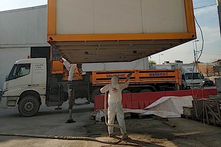 Konteyner Yalıtım Poliüretan Köpük Uygulaması 