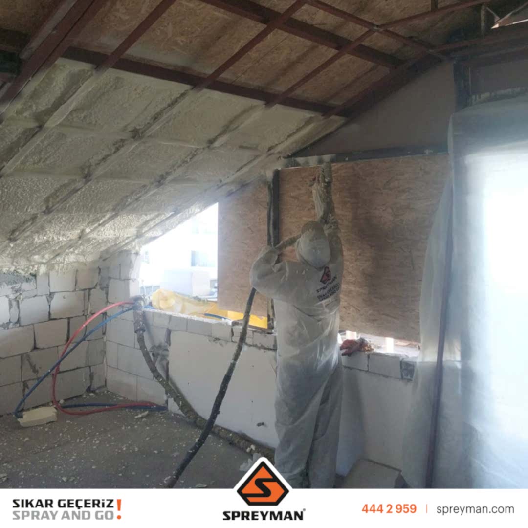 Ahşap Ters Tavan Metal Profil Poliüretan Köpük Isı Yalıtım Uygulamamız..!