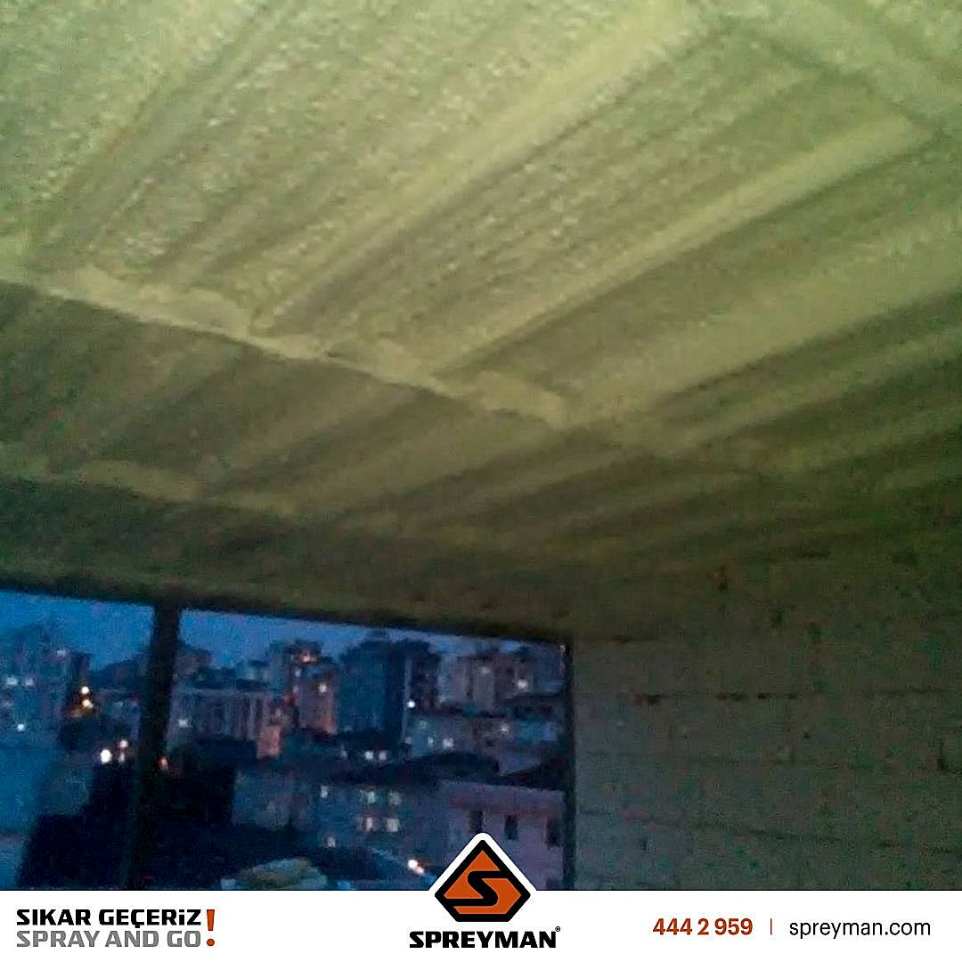 Ters Tavan Metal Mertek Üzeri Poliüretan Isı Yalıtım Uygulamamız..!