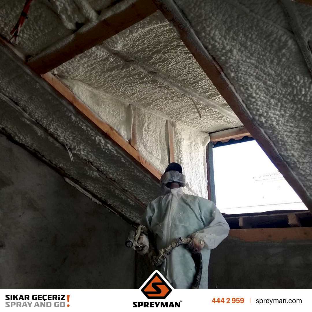 Ahşap Ters Tavan 8cm Poliüretan Köpük Isı Yalıtım Uygulama